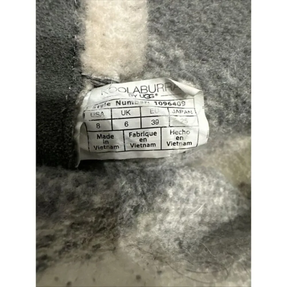 Koolaburra By Ugg Sz 8‎ Gray Suede Button Boots 8M Faux Fur Mid Calf